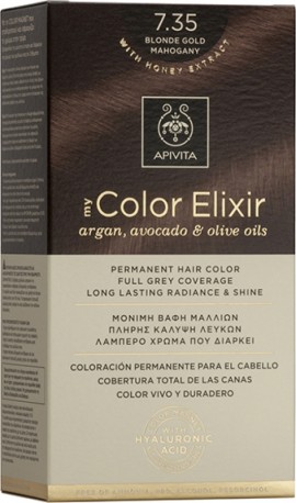 Apivita My Color Elixir Βαφή Μαλλιών 7.35 Ξανθό Μελί Μαονί 1τμχ