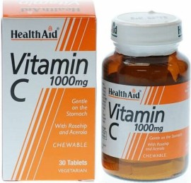 Health Aid Vitamin C 1000mg Μασώμενη - Πορτοκάλι, 30 tabs