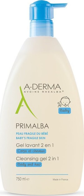 A-Derma Primalba Cleansing Gel 2 in 1 Body & Hair Βρεφικό Απαλό Καθαριστικό Gel 2 σε 1 για Σώμα & Μαλλιά 750ml