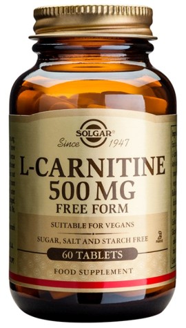 Solgar L-Carnitine 500mg Συμπλήρωμα Διατροφής L- Καρνιτίνης 60 Ταμπλέτες
