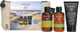 Apivita Promo Quick Getaway Mini Σαμπουάν Καθημερινής Χρήσης,75ml & Mini Tonic Mountain Tea Αφρόλουτρο,75ml & Mini Μαύρο Gel Καθαρισμού για Πρόσωπο & Μάτια, 50ml