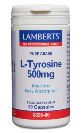 Lamberts L-tyrosine 500mg, για την Καλή Λειτουργεία Θυροειδούς και Εγκεφάλου, 60caps