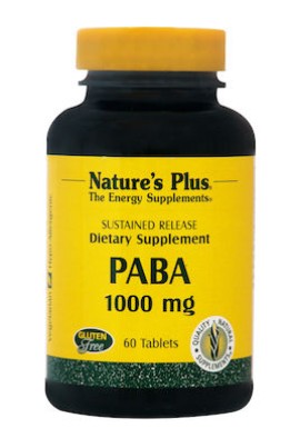Natures Plus Paba Para-Aminobenzolic Acid 1000mg Απαραίτητο Για Το Μεταβολισμό Των Πρωτεϊνών & Την Παραγωγή Φολικού Οξέος 60 ταμπλέτες