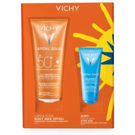 Vichy Capital Soleil Promo Invisible Hydrating Αντηλιακό Γαλάκτωμα SPF50+ 300ml & Δώρο Capital Soleil After Sun Καταπραϋντικό Γαλάκτωμα για Μετά τον Ήλιο 100ml