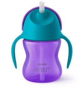 Philips Avent Κύπελλο με Καλαμάκι SCF796/02 Μωβ 200ml, 1 τεμάχιο