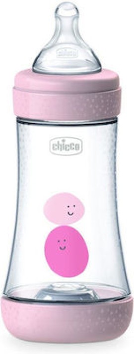 Chicco Πλαστικό Μπιμπερό Perfect 5 Κατά των Κολικών με Θηλή Σιλικόνης 240ml για 2+ μηνών Ροζ Κωδικός: A60-20223-10