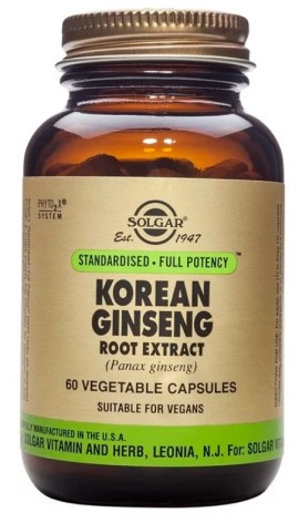 Solgar Korean Ginseng Root Extract Συμπλήρωμα Διατροφής με Εκχύλισμα Κορεάτικου Τζίνσενγκ 60 Φυτικές Κάψουλες