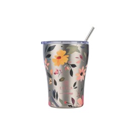 Estia Ανοξείδωτος Θερμός Coffee Mug Save The Aegean 350ml Silver Botanic 01-31787