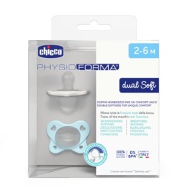 Chicco Πιπίλα Όλο Σιλικόνη Physioforma Dual Soft Σιέλ 2-6 Μηνών 2Τμχ (C60-73088-61)