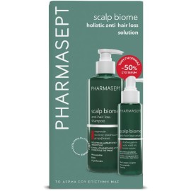 Pharmasept Promo Scalp Biome Anti-Hair Loss Shampoo Σαμπουάν κατά της Τριχόπτωσης με Πρεβιοτικά 400ml & Scalp Biome Anti-Hair Loss Serum Εξειδικευμένος Ορός κατά της Τριχόπτωσης 100ml