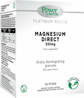 Power Of Nature Platinum Range Magnesium Direct 350mg Μαγνήσιο σε Μορφή Κρυστάλλων για το Μυικό και Νευρικό Συστήμα 30 φακελάκια