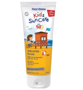 Frezyderm Kids Suncare Lotion SPF50+ Παιδικό Αντηλιακό Γαλάκτωμα Για Πρόσωπο - Σώμα 175ml + ΔΩΡΟ 25ml Επιπλέον Ποσότητα