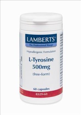 Lamberts L-tyrosine 500mg, για την Καλή Λειτουργεία Θυροειδούς και Εγκεφάλου, 60caps