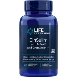 Life Extension CinSulin With InSea2 And Crominex 3+ Ειδική Φόρμουλα που Υποστηρίζει τον  Yγιή Mεταβολισμό της Γλυκόζης 90vegcaps
