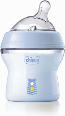 Chicco Πλαστικό Μπιμπερό Natural Feeling Κατά των Κολικών με Θηλή Σιλικόνης 150ml για 0+ μηνών Ciel Κωδικός: A60-81311-20