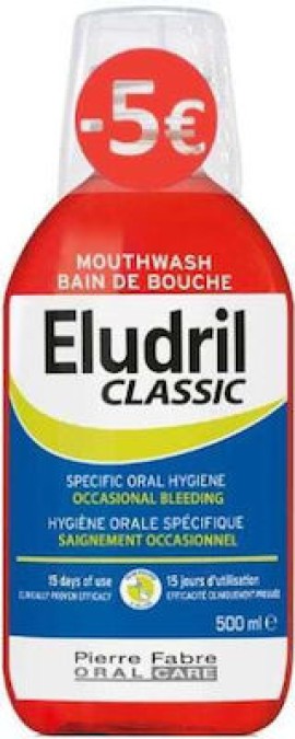 Eludril Promo (-5€ Special Offer) Classic Στοματικό Διάλυμα Για Καταπραϋντική Και Βακτηριακή Προστασία 500ml