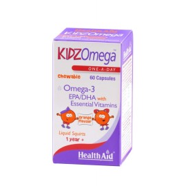 Health Aid KIDZ Omega Συμπλήρωμα Διατροφής με Ω3 Λιπαρά Οξέα με Γεύση Πορτοκάλι 60 Μασώμενες Κάψουλες