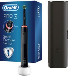 Oral-B Pro 3 3500 Cross Action Ηλεκτρική Οδοντόβουρτσα με Αισθητήρα Πίεσης & Θήκη Ταξιδίου