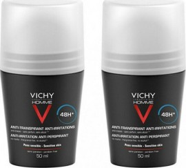 Vichy Homme Anti Transpirant Anti-irritations Roll-On 48H 2x50ml