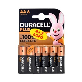 Duracell Plus Μπαταρίες Αλκαλικές AA 4 + 2 Δώρο