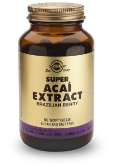 Solgar Super Acai Extract Συμπλήρωμα Διατροφής με Αντιοξειδωτική Δράση 50 Μαλακές Κάψουλες