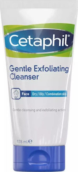 Cetaphil Gentle Exfoliating Cleanser 178ml Απαλό Καθαριστικό Απολέπισης Προσώπου για Ξηρές, Λιπαρές & Μικτές Επιδερμίδες