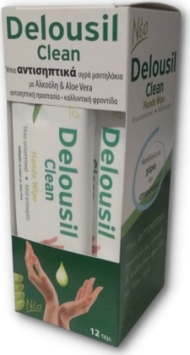 Delousil Clean Ήπια Αντισηπτικά Υγρά Μαντηλάκια 12 Τεμάχια