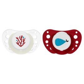 Chicco Πιπίλα Physio Air Μπεζ- Μπορντώ 16-36m+ 2τμχ