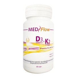 Medflow vitamin D3 5000 IU &  K2 100μg 60 caps