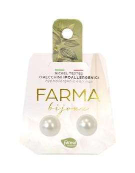Farma Bijoux Σκουλαρίκια Pear Πέρλα Λευκή 8mm 1 Ζευγάρι