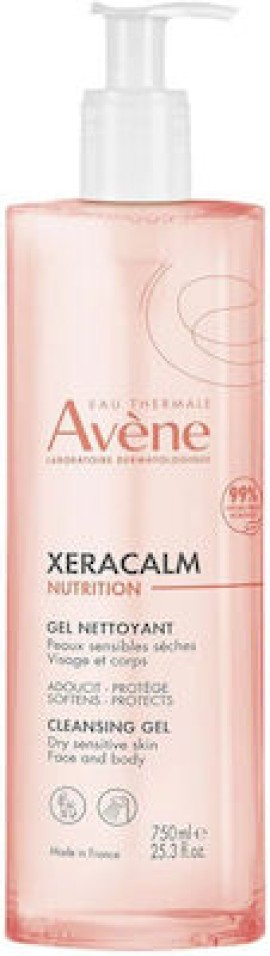 Avene Xeracalm Nutrition Gel Nettoyant-Τζελ Καθαρισμού Προσώπου & Σώματος για Ευαίσθητες & Ξηρές Επιδερμίδες για Όλη την Οικογένεια, 750ml