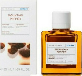 Korres Eau De Toilette Mountain Pepper Ανδρικό Άρωμα με Νότες από Περγαμόντο, Κορίανδρο, Λεβάντα, Λευκό Κέδρο & Μήλο 50ml