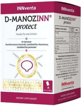 D-Manozinn Protect Sachets Συμπλήρωμα Διατροφής για υγιές ουροποιητικό & γαστρεντερικό σύστημα 10x2.50g