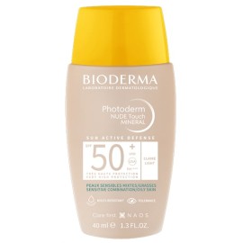 Bioderma Photoderm Nude Touch SPF 50+ Claire Light Λεπτόρρευστο Αντηλιακό με Ελαφριά Κάλυψη & Ματ Αποτέλεσμα για Μεικτό προς Λιπαρό Δέρμα 40ml