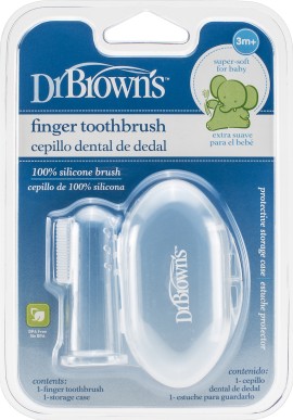Dr. Browns Βρεφική Δαχτυλική Οδοντόβουρτσα Σιλικόνης 3m+, 1τμχ