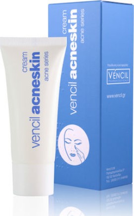 Vencil Acne Series Acneskin Cream Κρέμα για Λιπαρά & Ακνεϊκά Δέρματα, Μειώνει τη Λιπαρότητα & Προσροφά το Σμήγμα, 30ml