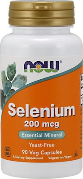 Now Foods Selenium 200Mcg Συμπλήρωμα Διατροφής με Σελήνιο & Αντιοξειδωτικές Ιδιότητες 90 Vegeterian Caps.