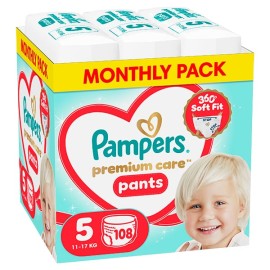 Pampers Premium Care Pants Monthly Pack No.5 (11-17kg) Βρεφικές Πάνες - Βρακάκι 108τεμ