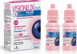VisionLux Plus Eye Drops Duo Οφθαλμικό Λιπαντικό Διάλυμα 0,3% Υαλουρονικό Νάτριο και Βιταμίνη Β12 2x10ml
