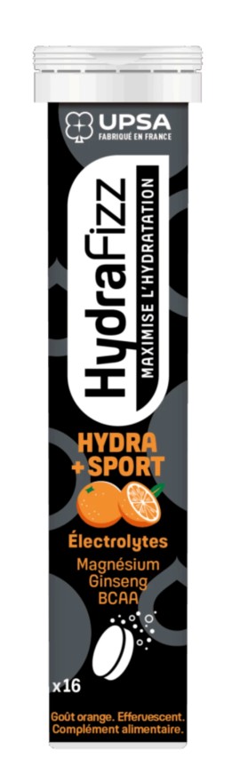 Upsa HydraFizz Hydra + Sport Ηλεκτρολύτες με Γεύση Πορτοκάλι 16 Αναβράζοντα Δισκία
