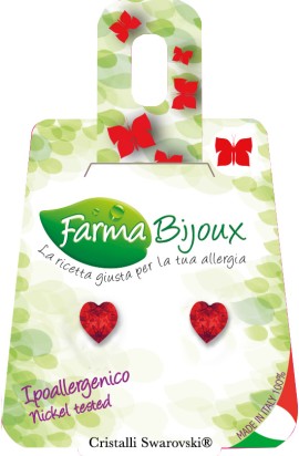 Farma Bijoux Heart 5mm Light Siam Υποαλλεργικά Σκουλαρίκια Κόκκινη Καρδιά  [BE30C13] 1 Ζευγάρι