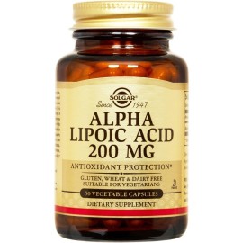 Solgar Alpha Lipoic Acid 200mg Συμπλήρωμα Διατροφής Αντιοξειδωτικών 50 Φυτικές Κάψουλες