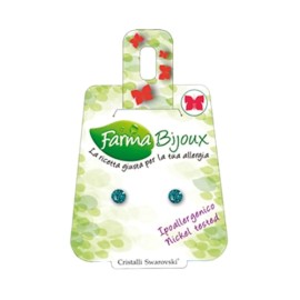 Farma Bijoux Σκουλαρίκια Υποαλλεργικά Ζιργκόν Γαλάζιο 4.1mm 1 Ζευγάρι