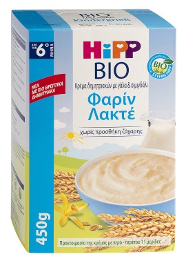 Hipp Κρέμα Με Γάλα Φαρίν Λακτέ Από Τον 6ο Μήνα 450gr