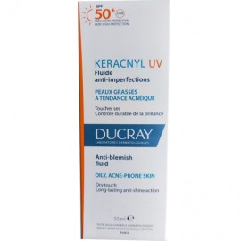 Ducray Keracnyl SPF50+ Λεπτόρρευστη Αντηλιακή Κρέμα Για Δέρμα Με Τάση Ακμής 50ml
