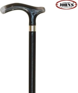 Johns 15285 Μπαστούνι Ξύλινο Με Πλάγια Λαβή Ταφ Γυναικείο Μαύρο 1 τεμάχιο