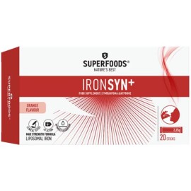 Superfoods Ironsyn+ Συμπλήρωμα Διατροφής Λιποσωμιακού Σιδήρου 20Sticks