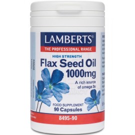 Lamberts Flax Seed Oil 1000mg,  Λάδι απο Λιναρόσπορο για την Υγεία του Καρδιαγγειακού Συστήματος και του Δέρματος, 90 Caps