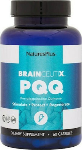 Natures Plus Brainceutix PQQ Συμπλήρωμα Διατροφής Για Τόνωση Προστασία & Αναγέννηση Εγκεφαλικών Κυττάρων 60 κάψουλες