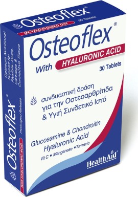 Health Aid Osteoflex Hyaluronic Συμπλήρωμα Διατροφής με Γλυκοζαμίνη, Χονδροϊτίνη & Υαλουρονικό Οξύ για Οστεοαρθρίτιδα & Υγιή Συνδετικό Ιστό 30 Ταμπλέτες